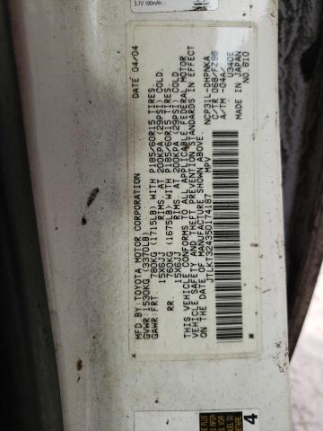 JTLKT324350174187 - 2005 TOYOTA SCION XB თეთრი ფოტო 10