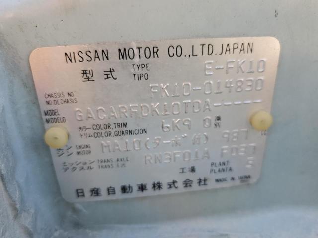 FK10014830 - 1991 NISSAN FIGERO BLACK photo 10