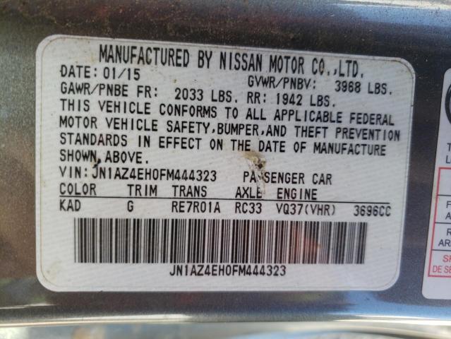 JN1AZ4EH0FM444323 - 2015 NISSAN 370Z BASE GRAY photo 10