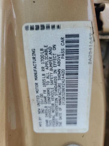 1Y1SK5286YZ424420 - 2000 CHEVROLET GEO PRIZM Qızıl foto 10