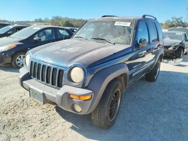 1J4GL48K52W257619 - 2002 JEEP LIBERTY SP BLUE photo 2