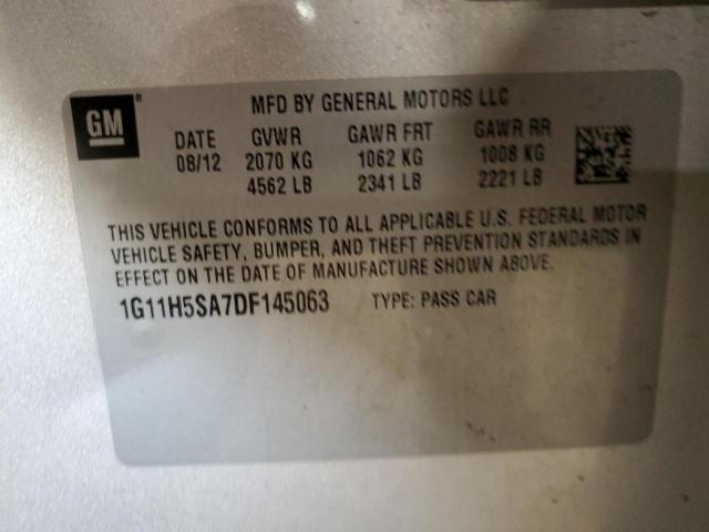 1G11H5SA7DF145063 - 2013 CHEVROLET MALIBU LTZ ვერცხლისფერი ფოტო 10