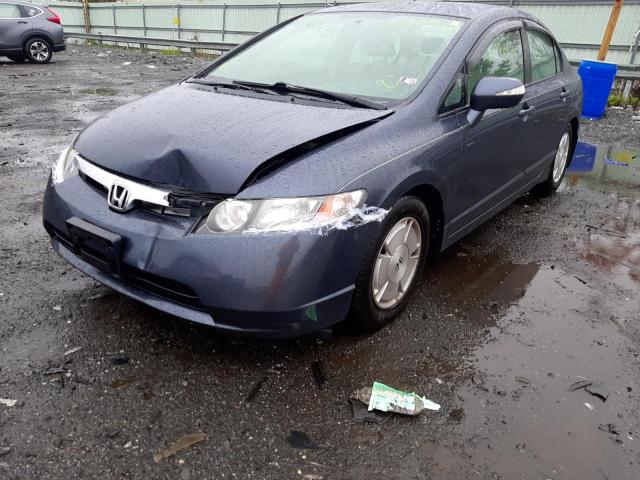 JHMFA36278S008659 - 2008 HONDA CIVIC HYBR BLUE photo 2