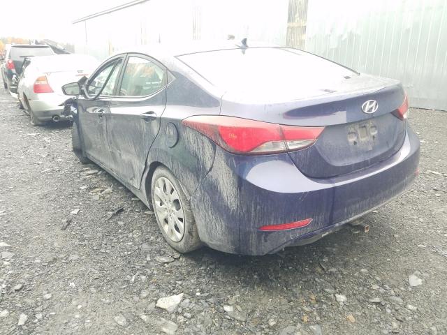 5NPDH4AEXEH516422 - 2014 HYUNDAI ACCENT BLUE photo 3