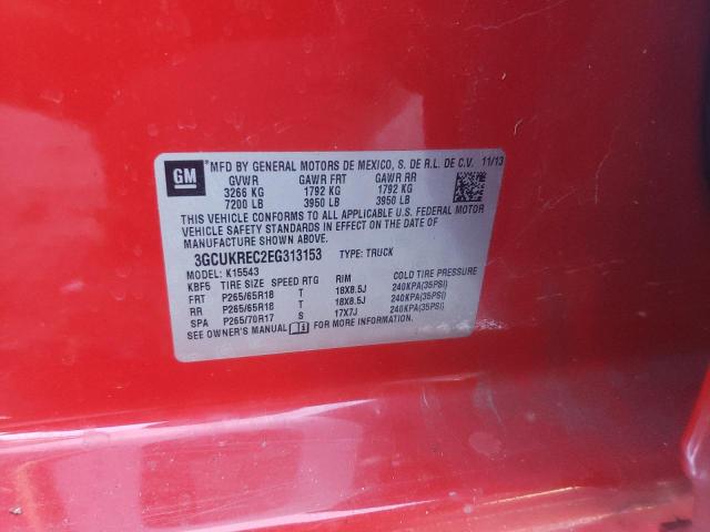 3GCUKREC2EG313153 - 2014 CHEVROLET SILVER1500 RED photo 10