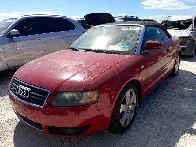 WAUDT48H25K008166 - 2005 AUDI A4 QUATTRO RED photo 2