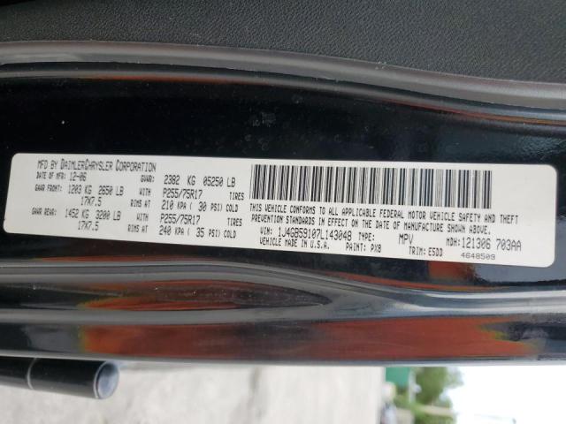 1J4GB59107L143048 - 2007 JEEP WRANGLER S შავი ფოტო 10