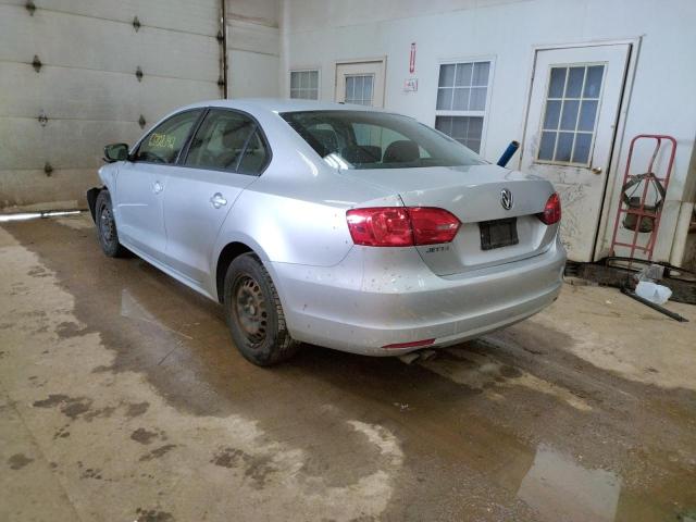 3VW2K7AJXCM356280 - 2012 VOLKSWAGEN JETTA BASE SILVER photo 3