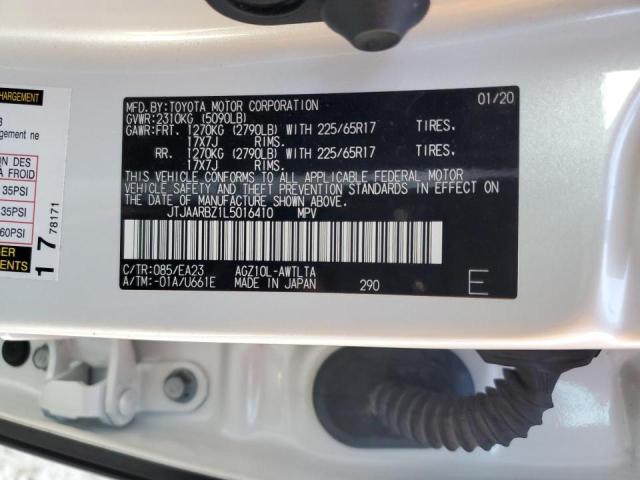 JTJAARBZ1L5016410 - 2020 LEXUS NX 300 BAS WHITE photo 10