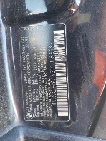 4USCH9342YLF85132 - 2000 BMW Z3 2.3 BLACK photo 10