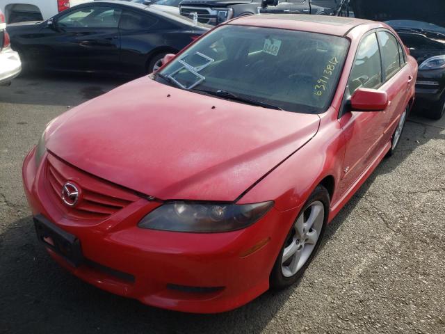 1YVHP84D555M07472 - 2005 MAZDA MAZDA6 RED photo 2