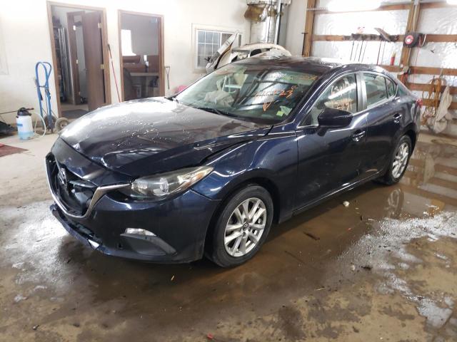 JM1BM1V71E1116723 - 2014 MAZDA 3 TOURING BLUE photo 2