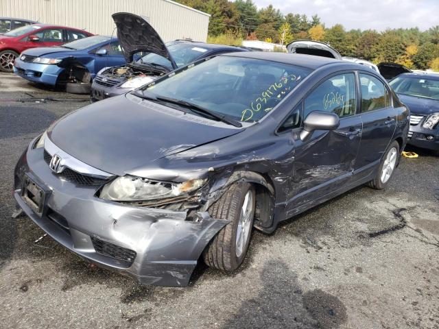 2HGFA16629H329060 - 2009 HONDA CIVIC LX-S GRAY photo 2