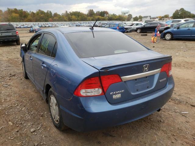 JHMFA36239S001273 - 2009 HONDA CIVIC HYBR BLUE photo 3