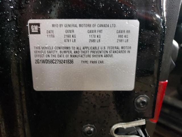 2G1WD58C279241836 - 2007 CHEVROLET IMPALA SUP Қара фото 10