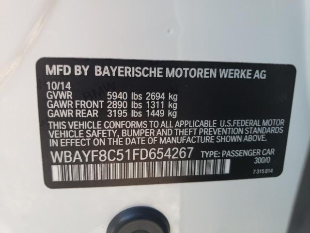 WBAYF8C51FD654267 - 2015 BMW 750 LXI WHITE photo 10