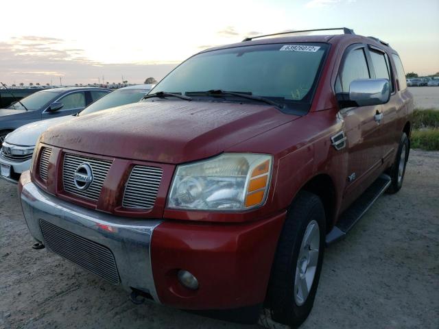 5N1AA08B75N739668 - 2005 NISSAN ARMADA SE MAROON photo 2