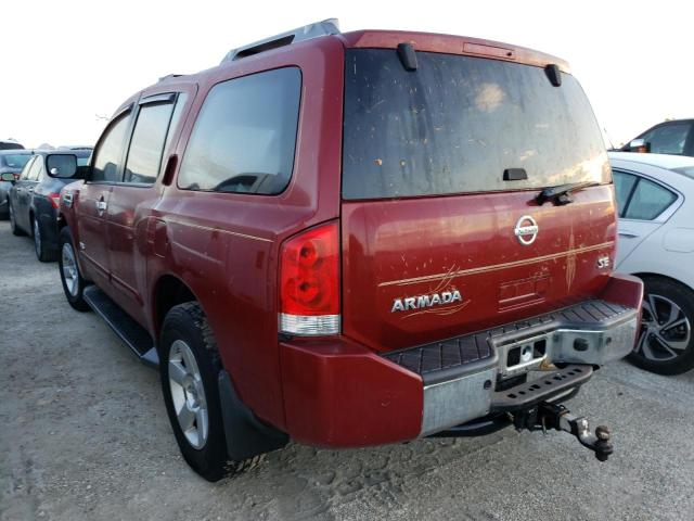 5N1AA08B75N739668 - 2005 NISSAN ARMADA SE MAROON photo 3