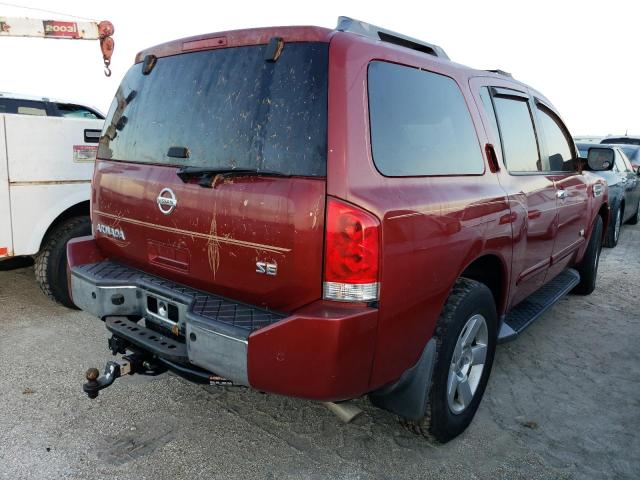 5N1AA08B75N739668 - 2005 NISSAN ARMADA SE MAROON photo 4