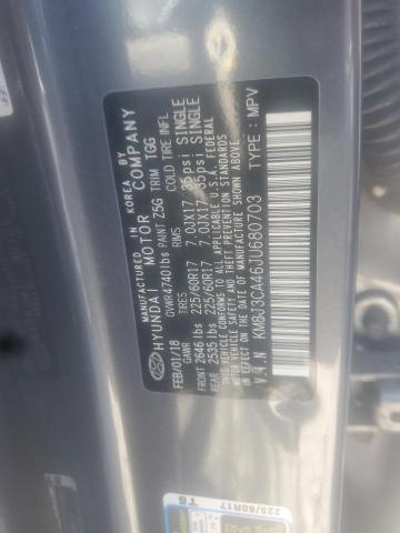 KM8J3CA46JU680703 - 2018 HYUNDAI TUCSON SEL GRAY photo 10