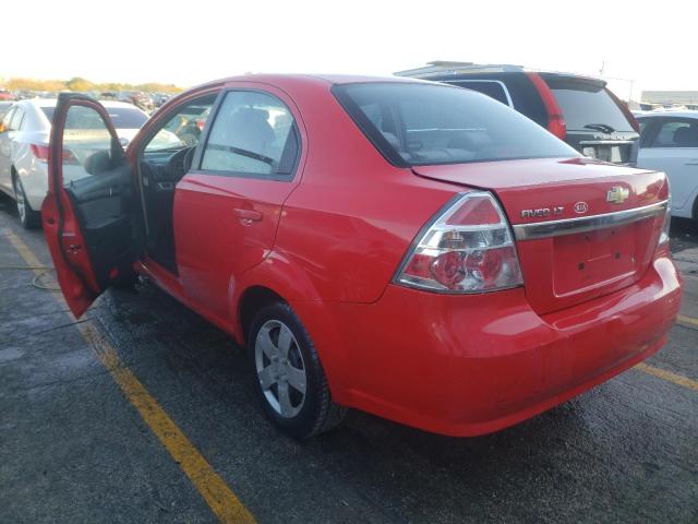 KL1TD56E39B601767 - 2009 CHEVROLET AVEO LS RED photo 3