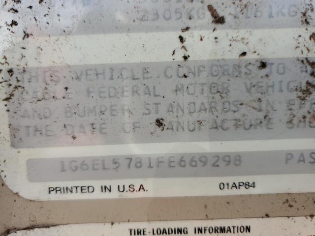 1G6EL5781FE669298 - 1985 CADILLAC ELDORADO TAN photo 10