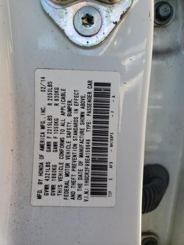 1HGCR2F89EA159646 - 2014 HONDA ACCORD EXL WHITE photo 10