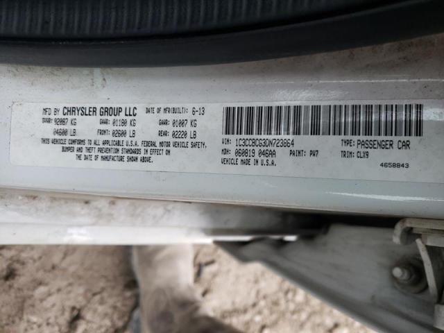 1C3CCBCG3DN723864 - 2013 CHRYSLER 200 LIMITE WHITE photo 10