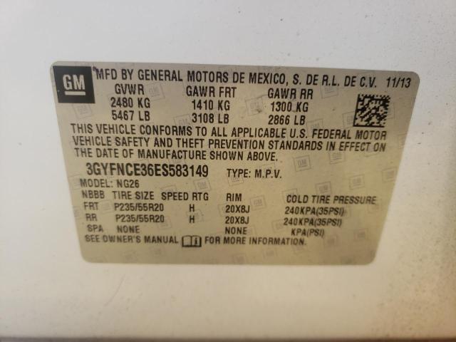 3GYFNCE36ES583149 - 2014 CADILLAC SRX PERFOR 白色 照片 10