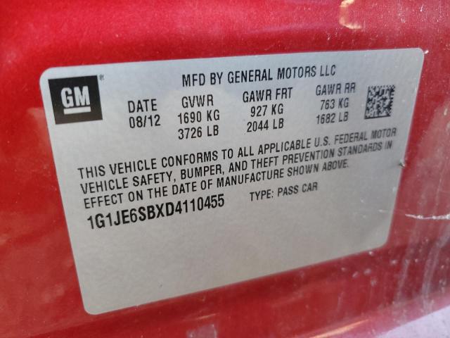 1G1JE6SBXD4110455 - 2013 CHEVROLET SONIC RED photo 10