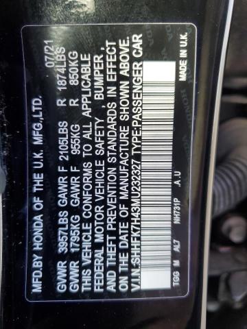 SHHFK7H43MU232327 - 2021 HONDA CIVIC SPOR BLACK photo 10