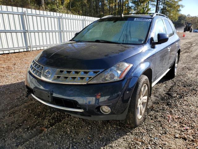 JN8AZ08W17W631161 - 2007 NISSAN MURANO SL BLUE photo 2