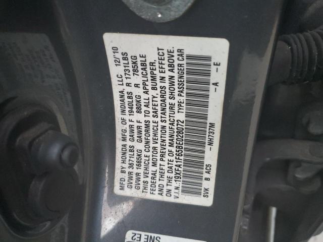 19XFA1F65BE028072 - 2011 HONDA CIVIC LX-S Boz foto 10