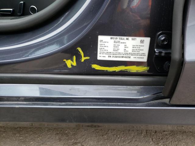 5YJSA1E61MF452250 - 2021 TESLA MODEL S Գրաֆիտ լուսանկար 9