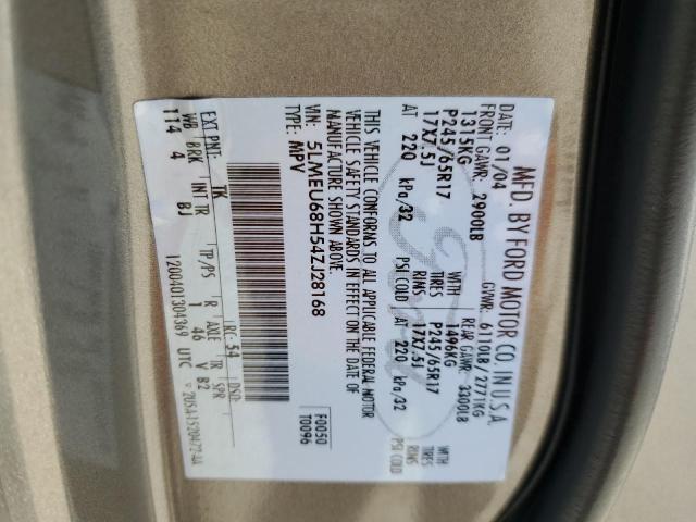 5LMEU68H54ZJ28168 - 2004 LINCOLN AVIATOR 灰色 照片 10