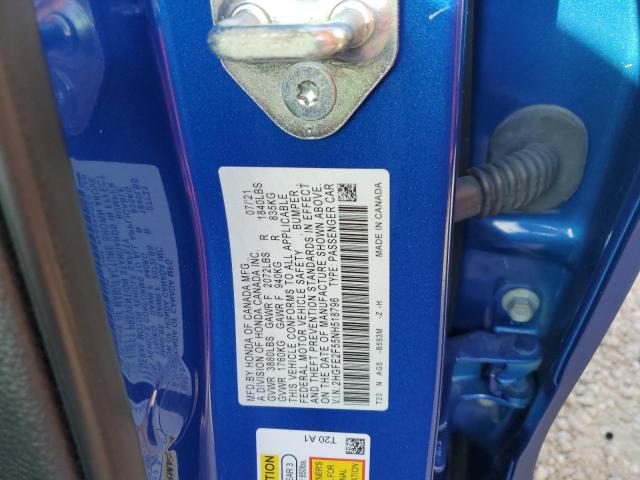 2HGFE2F55NH518796 - 2022 HONDA CIVIC SPOR 蓝色 照片 10