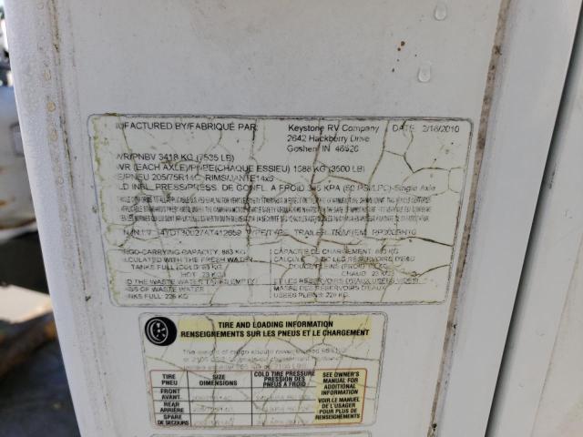 4YDT30027AT412659 - 2010 KEYSTONE PASSPORT WHITE photo 10