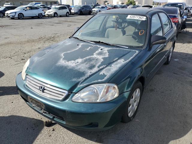 2HGEJ6614YH565866 - 2000 HONDA CIVIC BASE GREEN photo 2