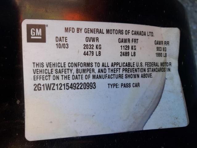 2G1WZ121549220993 - 2004 CHEVROLET MONTE CARL 黑色 照片 10