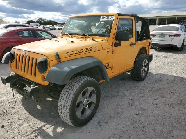 1C4AJWAGXCL191221 - 2012 JEEP WRANGLER S YELLOW photo 2