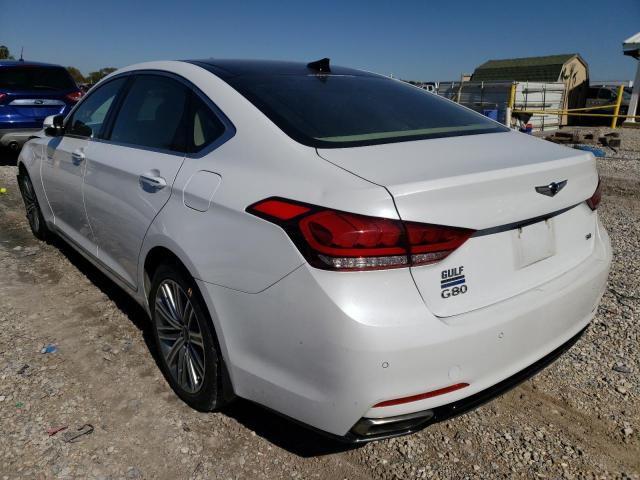 KMHGN4JE4JU245858 - 2018 GENESIS G80 BASE WHITE photo 3