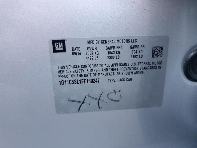 1G11C5SL1FF180247 - 2015 CHEVROLET MALIBU 1LT 银色 照片 10