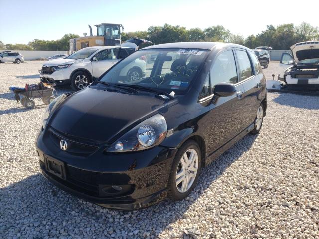 JHMGD38687S063728 - 2007 HONDA FIT S BLACK photo 2