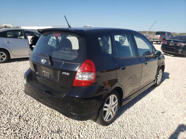 JHMGD38687S063728 - 2007 HONDA FIT S BLACK photo 4