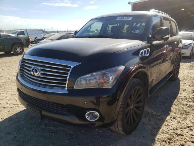 JN8AZ2NFXE9551515 - 2014 INFINITI QX80 BLACK photo 2