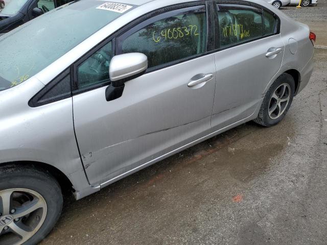 19XFB2F70FE015652 - 2015 HONDA CIVIC SE SILVER photo 9