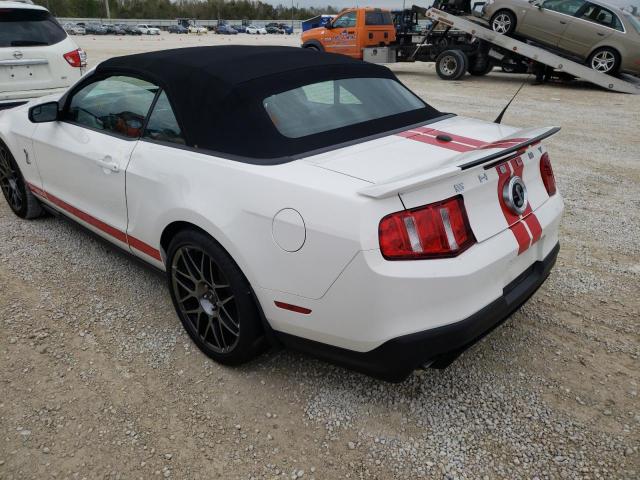 1ZVBP8KS2C5202778 - 2012 FORD MUSTANG SH WHITE photo 3