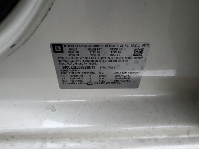 3GCUKSEC0EG229713 - 2014 CHEVROLET SILV1500 4 WHITE photo 10