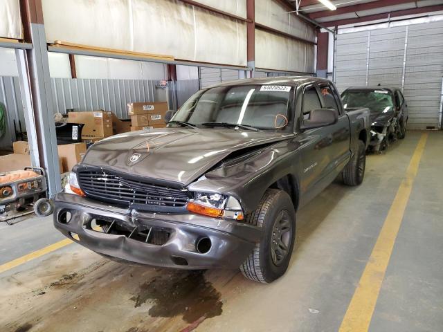 1B7HL2AXX1S307909 - 2001 DODGE DAKOTA QUA GRAY photo 2