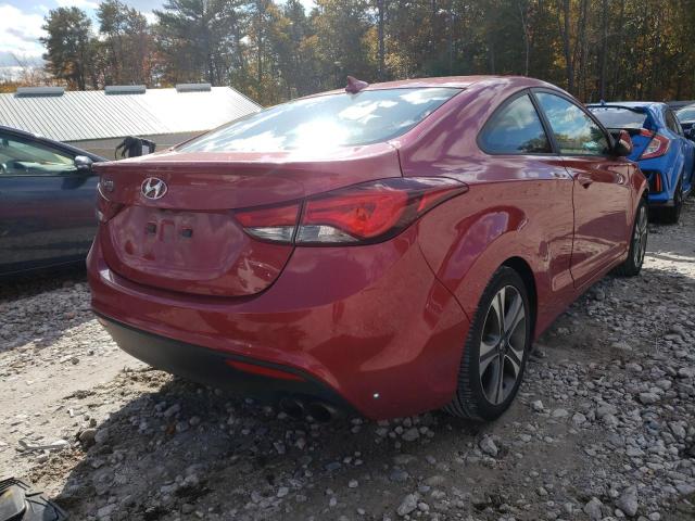 KMHDH6AH4EU025495 - 2014 HYUNDAI ELANTRA CO RED photo 4